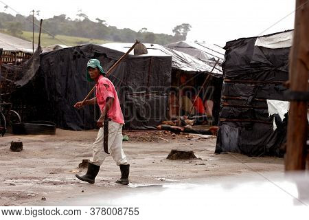 Eunapolis, Bahia / Brazil - January 12, 2011: Member Of The Landless Movement - Mst - Viewed Campgro