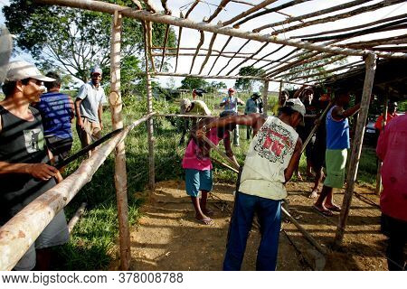 Eunapolis, Bahia / Brazil - January 12, 2011: Member Of The Landless Movement - Mst - Viewed Campgro