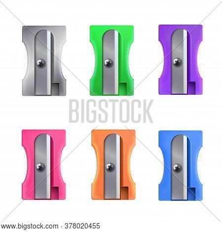 Pencil Sharpener Bright Colorful Set For School And Office