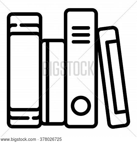 School Folders Icon. Outline School Folders Vector Icon For Web Design Isolated On White Background