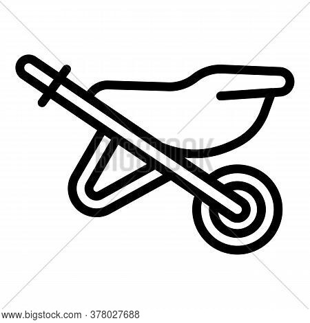 Wheelbarrow Steel Icon. Outline Wheelbarrow Steel Vector Icon For Web Design Isolated On White Backg