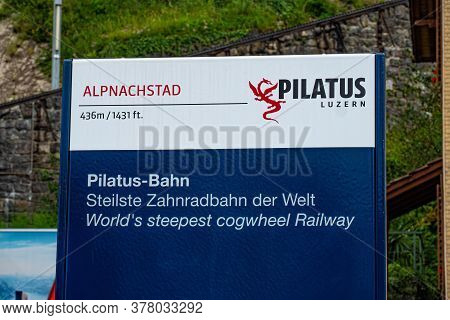 Pilatus Train - The Worlds Steepest Cogwheel Railway - Alpnac Hstad, Switzerland - July 15, 2020