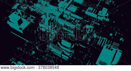 Electronic Circuit Board Futuristic Circuitry Abstract Background 3d Render