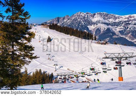 The Drop-of Station Of The Chair Lift In The Alps