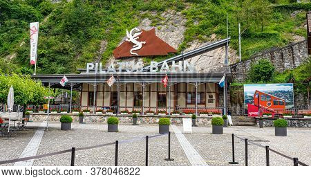 Pilatus Train - The Worlds Steepest Cogwheel Railway - Alpnac Hstad, Switzerland - July 15, 2020