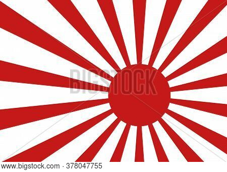 Japan Flag Vector Background. Red And White Sunburst Effect Seamless Pattern.