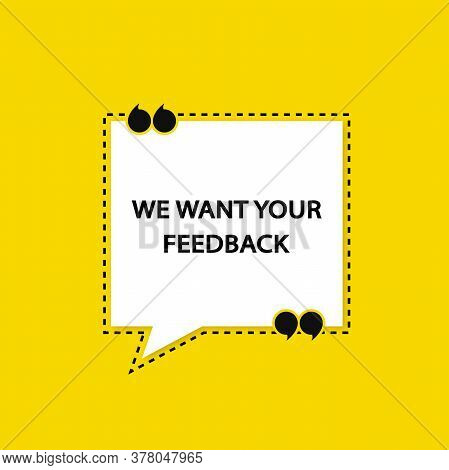 Vector Illustration Of Quote In Black Frame With Quotation Marks.