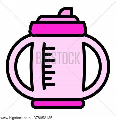 Mug Sippy Cup Icon. Outline Mug Sippy Cup Vector Icon For Web Design Isolated On White Background
