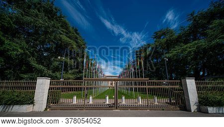 The United Nations In Geneva - City Of Geneva, Switzerland - July 9, 2020