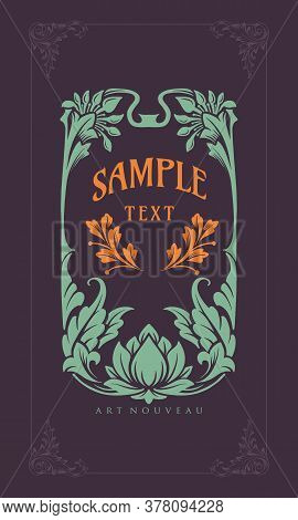 Sample Illustration Ornament Carving Art Nouveau Style Vector For Your Businees