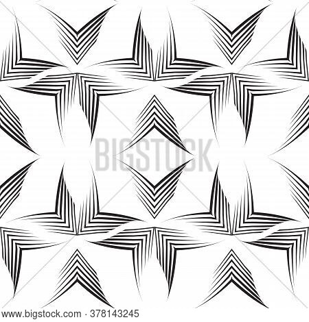 Seamless Vector Pattern Of Uneven Lines Drawn By A Pen In The Form Of Corners.geometric Pattern, Tex