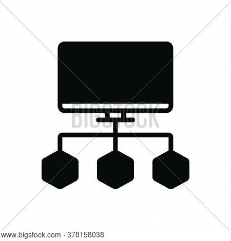 Black Solid Icon For Connecte-data-flow-chart Process Connection Oranizational Corporate Diagram Flo
