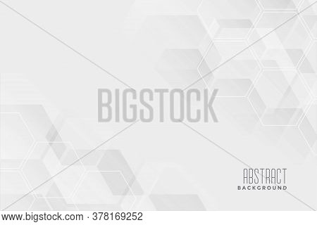 Abstract Hexagonal White Background Vector Design Illustration