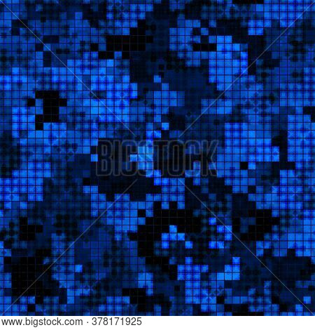 Military Camouflage Seamless Pattern. Urban Digital Pixel Style.