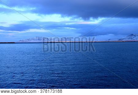 Faxafloi Harbor Reykjavik Iceland In The Middle Of December