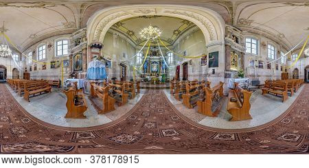 Geraneny, Belarus - July 2020: Full Spherical Seamless Hdri Panorama 360 Degrees Angle Inside Interi