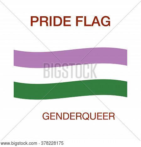 Genderqueer Pride Flag On White Background. Pride Symbol.the Official Symbol Of The Community