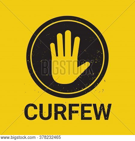 Curfew Sign No Entry Hand Stop Sign Gesture Vector Illustration