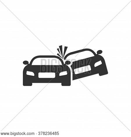 Car Crash Icon. Vector Car Crash Icon Isolated On White Background. Car Crash Icon Trendy And Modern