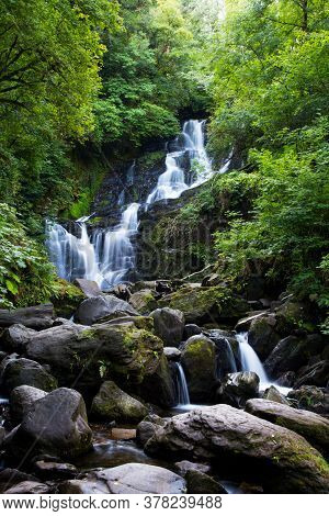 The Beautiful Torc Waterfall, Located On The Outskirts Of Killarney, Ireland.