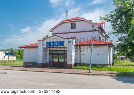 Belzec, Poland - June 12, 2020: Entrance To Belzec Railway Station.