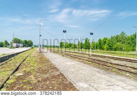 Belzec, Poland - June 12, 2020: Railway Platforms At Belzec Station.