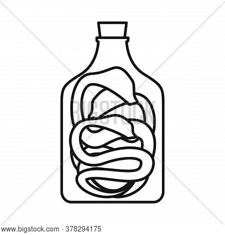 Vector Illustration Of Wine And Snake Sign. Set Of Wine And Preserved Vector Icon For Stock.