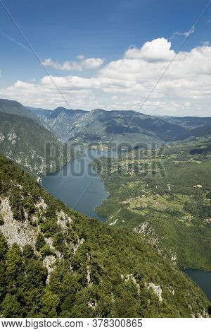 View At Perucac Lake And River Drina From Tara Mountain In Serbia