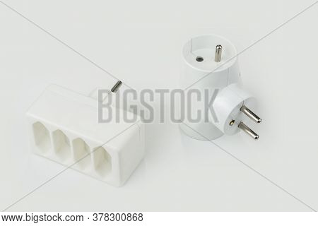 220v Electric Splitter On A White Background