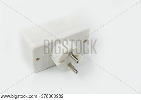 220v Electric Splitter On A White Background