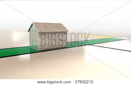 Ícone de casa em um jogo de tabuleiro