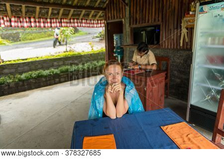 Jatiluwih, Bali Indonesia - April 22, 2013: View Of Tourist At Cafe In Jatiluwih Mountain Region Of 