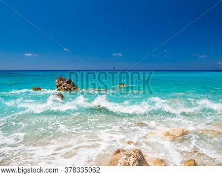 Avali beach in Lefkas island Greece