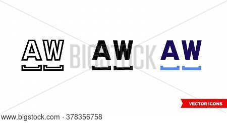 Monospaced Font Icon Of 3 Types. Isolated Vector Sign Symbol.