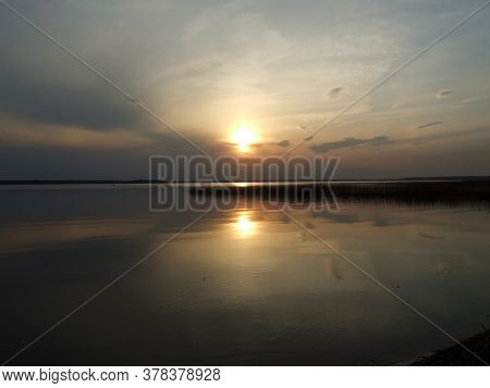 Sunset Over The Lake Karelia