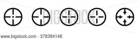 Targen Icon Set. Vector Isolated Aim Crosshair On White Background.