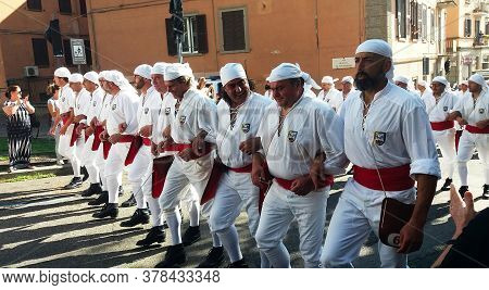 Viterbo / Lazio, Italy - September 3, 2018: Festival Of Santa Rosa (la Macchina Di Santa Rosa). Port