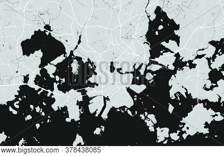 Urban City Map Of Helsinki. Vector Illustration, Helsinki Map Art Poster.