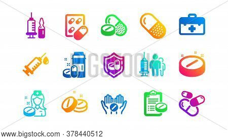 Healthcare, Prescription And Pill Signs. Medical Drugs Icons. Pharmacy Drugs, Recipe Pill Icons. Ant