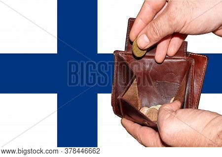Empty Wallet Shows The Global Financial Economic Crisis Triggered By The Corona Virus In Finnland