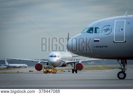 October 29, 2019, Moscow, Russia. Plane Airbus A330-300 Aeroflot - Russian Airlines At Sheremetyevo 