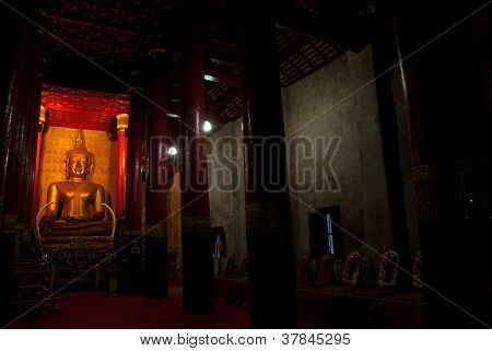 Ancient Buddha In Church .