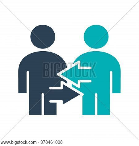 Two User Profile With Arrows Colored Icon. Exchange Workers, Staff Turnover Symbol