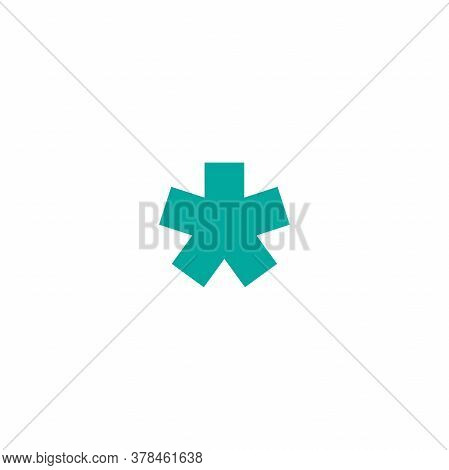 Blue Asterisk Footnote Icon. Asterisk Sign. Flat Icon Of Asterisk Isolated On White Background.