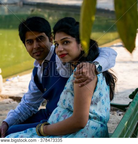 Maternity Shoot Pose For Welcoming New Born Baby In Lodhi Road In Delhi India, Maternity Photo Shoot