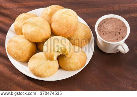 Almojabana, Traditional Colombian Food - Drink Of Chocolate