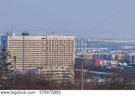 View Of Winter City Brno Part Bohunice In Czech Republic.