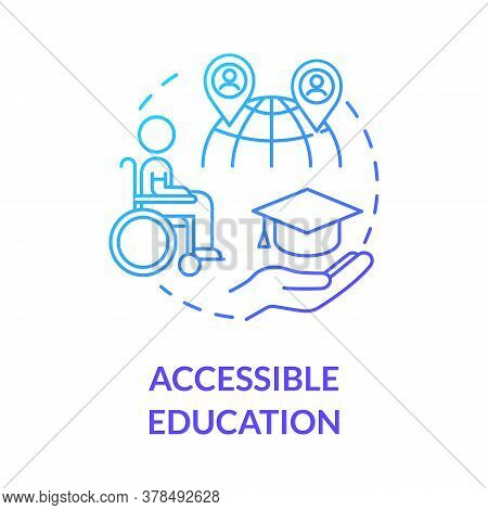 Accessible Education Concept Icon. Elearning Accessibility. Digital Lessons. Barrier Free. Distance 