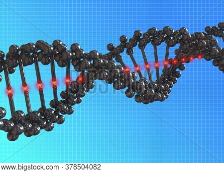 3d Illustration Of Dna Strings. Dna, Or Deoxyribonucleic Acid, Is The Hereditary Material In Humans 