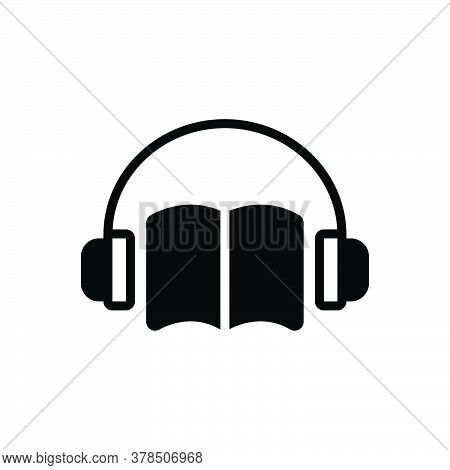 Black Solid Icon For Audio-book Audio Book Listen Headphone Audioguide Playlist Sound Textbook  Conc